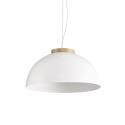 Pendente simples de madeira NORON com LED E27 na cor branca