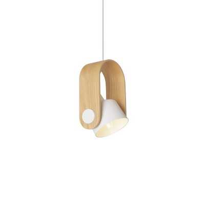 Pendente simples GLAND em madeira E27 LED cores