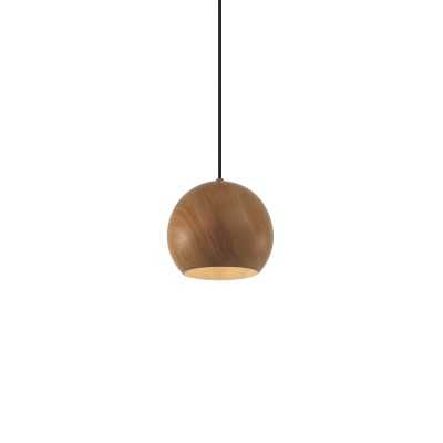 Pendente simples MORLU em metal E27 LED cor de madeira