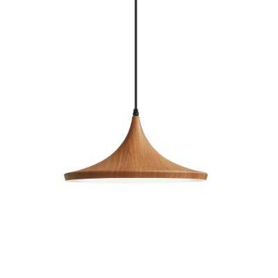 Pendente simples VITRE em alumínio E27 LED cor madeira