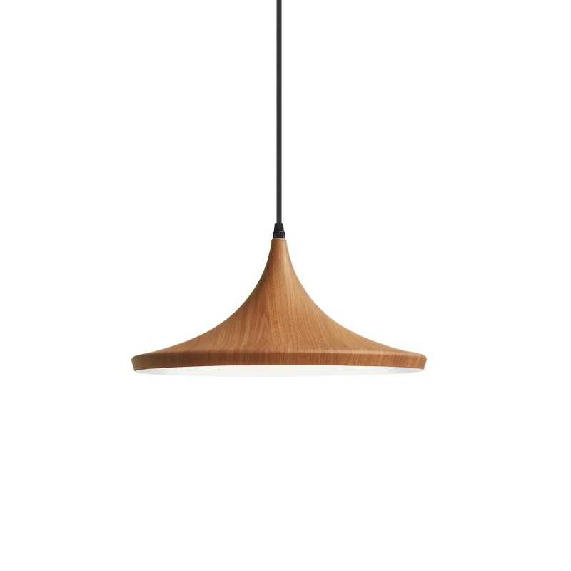 Pendente simples VITRE em alumínio E27 LED cor madeira