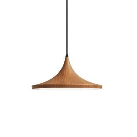 Pendente simples VITRE em alumínio E27 LED cor madeira