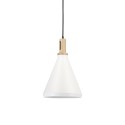 Pendente simples LENAY em madeira E27 LED cor branca