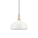 Pendente simples MIERY em madeira E27 LED cor branca