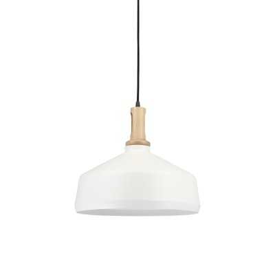 Pendente simples MIERY em madeira E27 LED cor branca