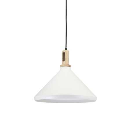 Pendente simples DORDAL em madeira E27 LED cor branca