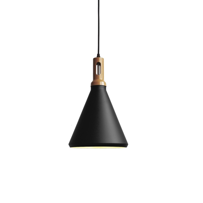 Pendente simples LUZAY em alumínio E27 LED cor preta