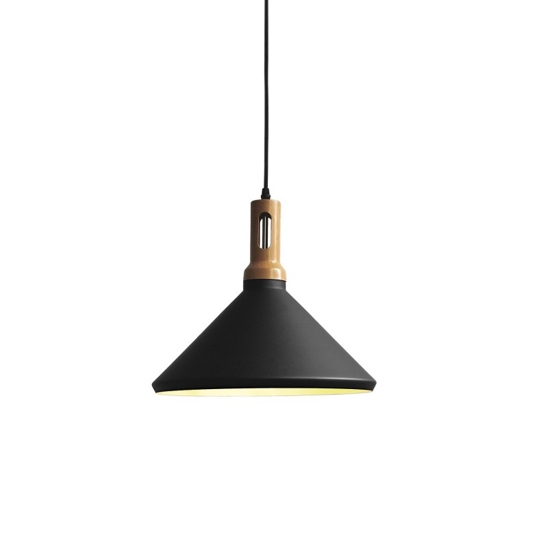 Pendente simples PAYRE em alumínio E27 LED cor preta