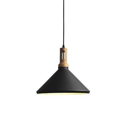 Pendente simples PAYRE em alumínio E27 LED cor preta