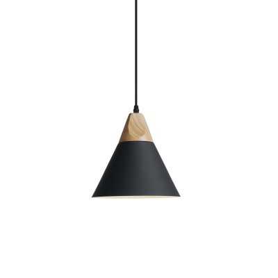 Pendente simples LIGNE em alumínio E27 LED cor preta