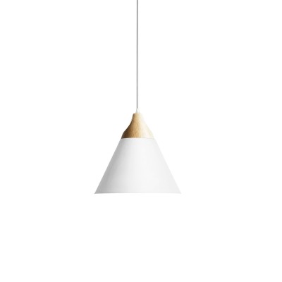 Pendente simples SOUIL em madeira E27 LED cor branca
