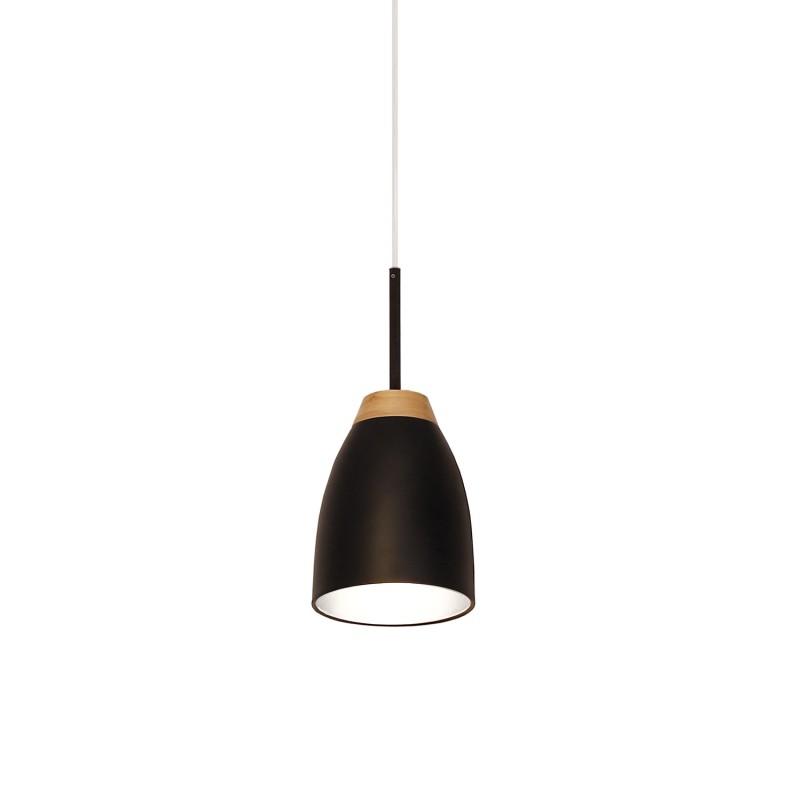 Pendente simples de madeira TRACE E27 LED cores