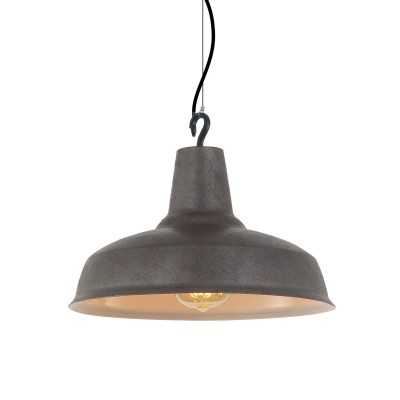 Pendente simples FAVIC em metal E27 LED cor cinza rústico