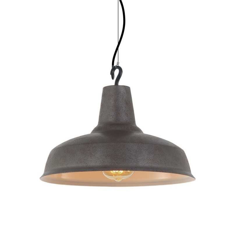 Pendente simples FAVIC em metal E27 LED cor cinza rústico