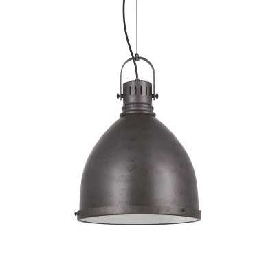 Pendente simples OSTOVE em ferro E27 LED cor cinza rústico.