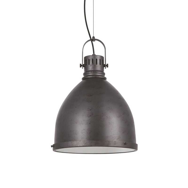 Pendente simples OSTOVE em ferro E27 LED cor cinza rústico.