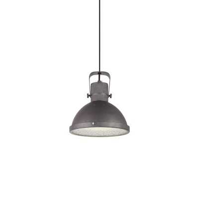 Pendente simples GOUERS em ferro E27 LED cor cinza rústico