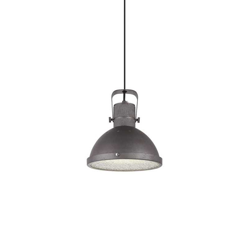 Pendente simples GOUERS em ferro E27 LED cor cinza rústico