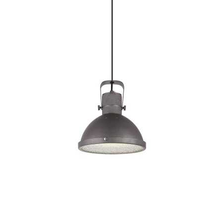 Pendente simples GOUERS em ferro E27 LED cor cinza rústico