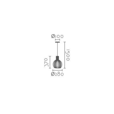 Pendente simples MANNE em ferro E27 LED cor preta