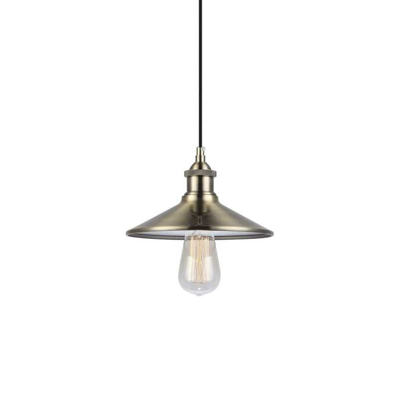 Pendente simples ONEIX metal E27 LED cor bronze escovado.