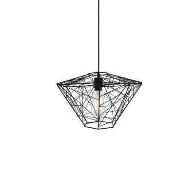 Pendente simples ORCUN em metal E27 LED cor preta