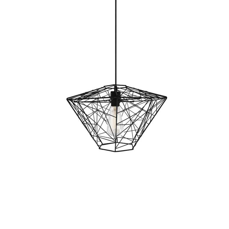 Pendente simples ORCUN em metal E27 LED cor preta