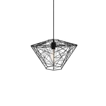 Pendente simples ORCUN em metal E27 LED cor preta
