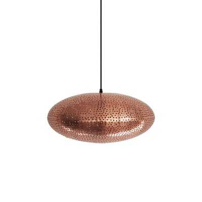 Pendente simples LHERS em metal E27 LED cor cobre brilhante
