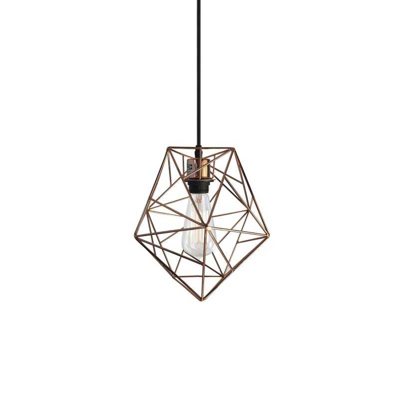 Pendente simples CAUBERT em metal E27 LED cor cobre brilhante