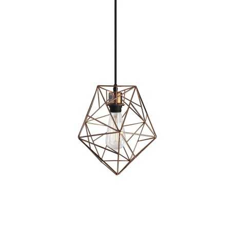 Pendente simples CAUBERT em metal E27 LED cor cobre brilhante
