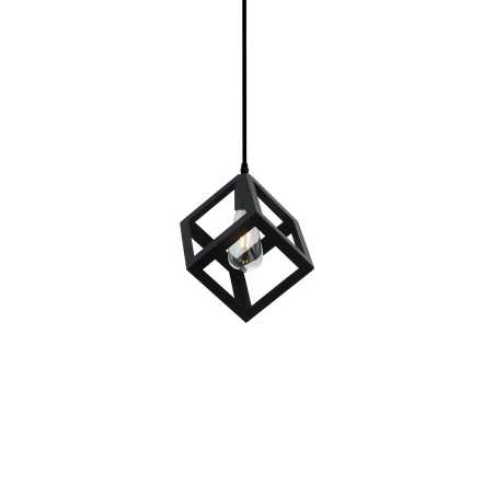 Pendente simples LEXOS em alumínio E27 LED cor preta