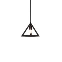Pendente simples de alumínio MUSOLEU com LED E27 na cor preta.