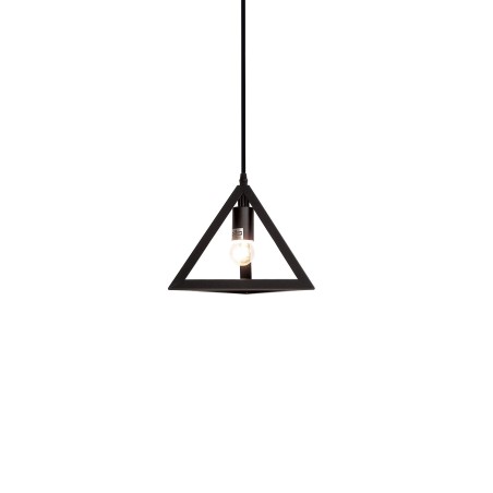 Pendente simples de alumínio MUSOLEU com LED E27 na cor preta.