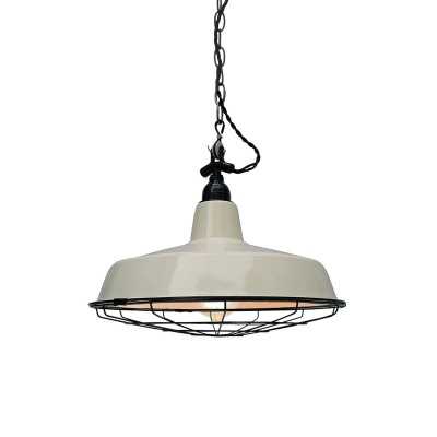Pendente simples em ferro PTRE E27 LED cor branco cru