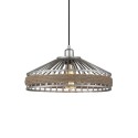 Pendente simples MOURAS de cânhamo E27 LED cor cinza rústico