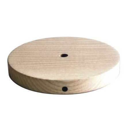 Base de madeira natural com 140mm de diâmetro para lâmpadas.