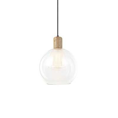 Pendente simples de madeira DISSE LED E27 cor transparente