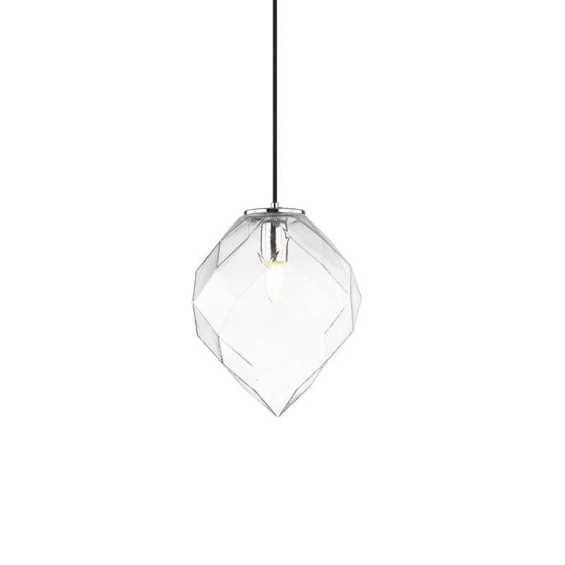 Pendente simples PERIER em metal E27 LED cor cromada brilhante
