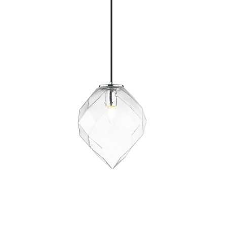 Pendente simples PERIER em metal E27 LED cor cromada brilhante