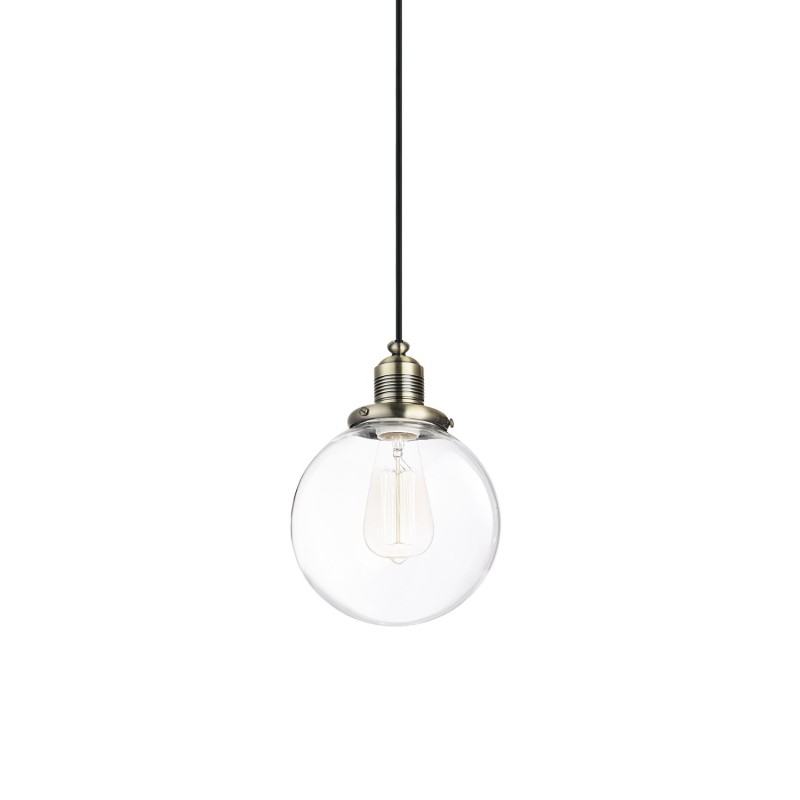 Pendente simples COËRE em metal E27 LED cor bronze escovado