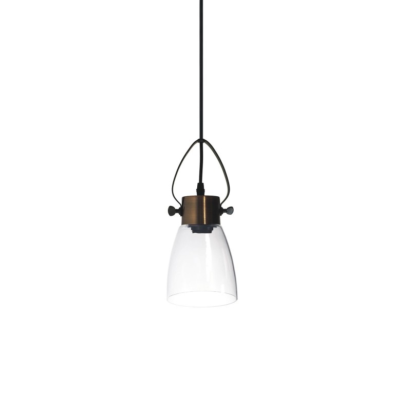 Pendente simples VELAY metal E27 LED cor cobre escovado