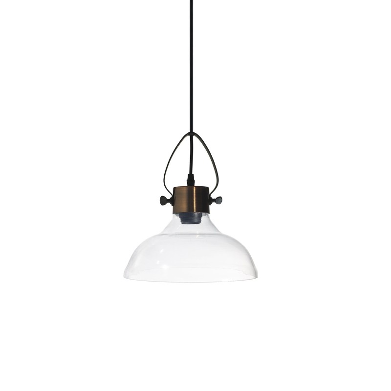 Pendente simples BRYON em metal E27 LED cor cobre escovado