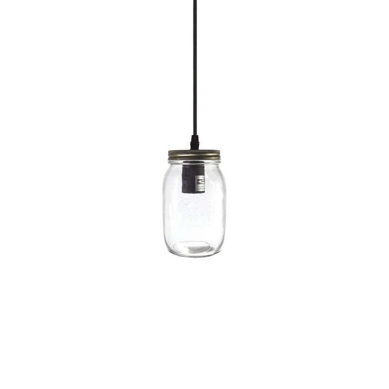 Pendente simples BLANY metal E27 LED cor bronze escovado
