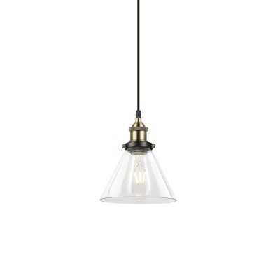 Pendente simples GOLGAN em metal E27 LED cor bronze escovado.