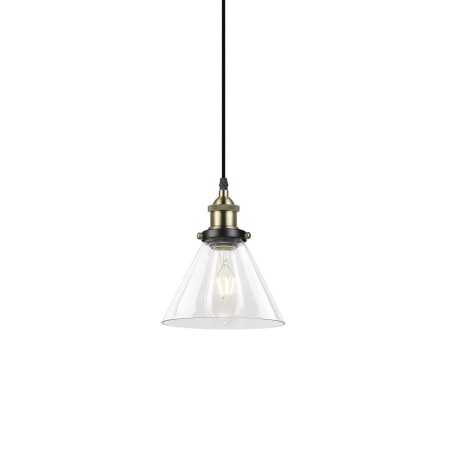 Pendente simples GOLGAN em metal E27 LED cor bronze escovado.
