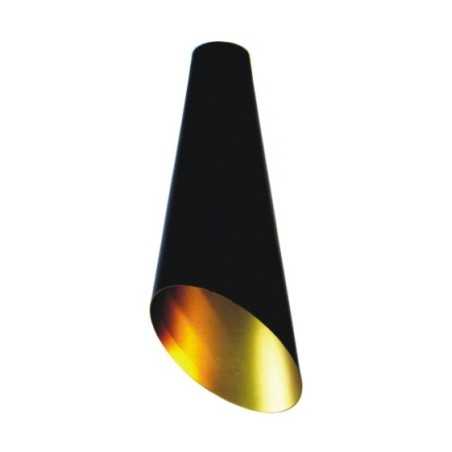 Campainha de metal preta e dourada, 300mm de altura x 115mm de diâmetro.