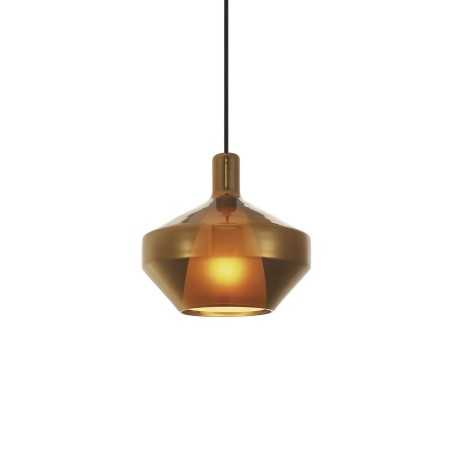 Pendente simples FORON em cristal LED E27 cor âmbar