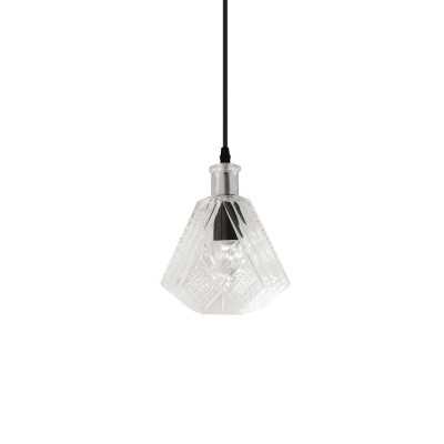 Pendente simples DOMBES em metal E27 LED cor transparente