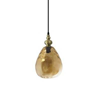 Pendente simples POLIG em cristal com LED E27 em cores.